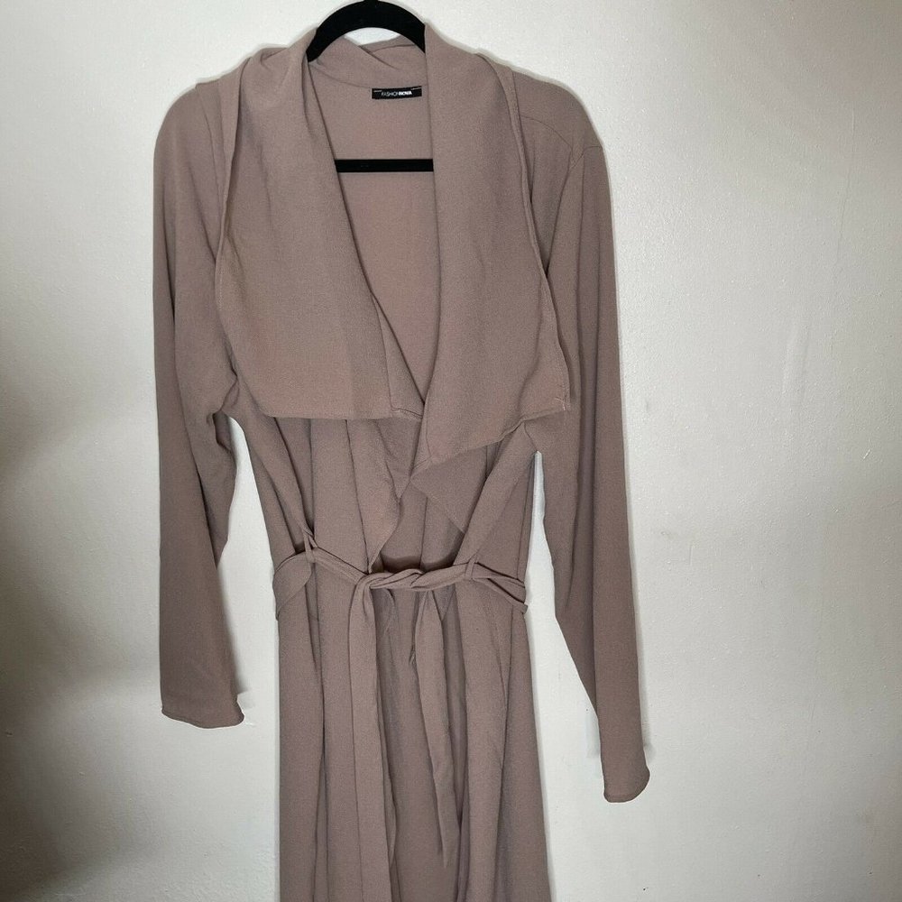 Fashion nova Tan oversized Long jacket size 3X